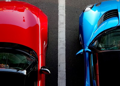 Two parked cars